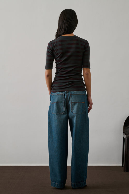 Tee-Shirt Gloria - Aubergine/Anthracite - Coton - Femme