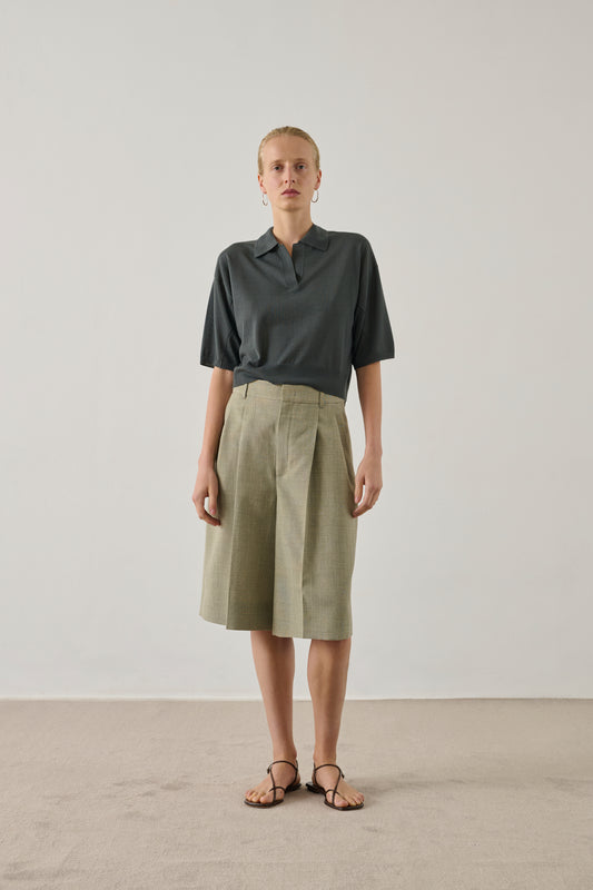 Polo Elton - Gris/Bleu - Laine mérinos - Femme